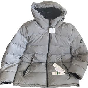 Mens Calvin Klein silver reflective coat,